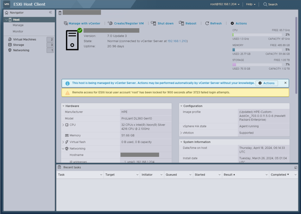 วิธีแก้ปัญหา User root โดน lock บน ESXi – AbleNet