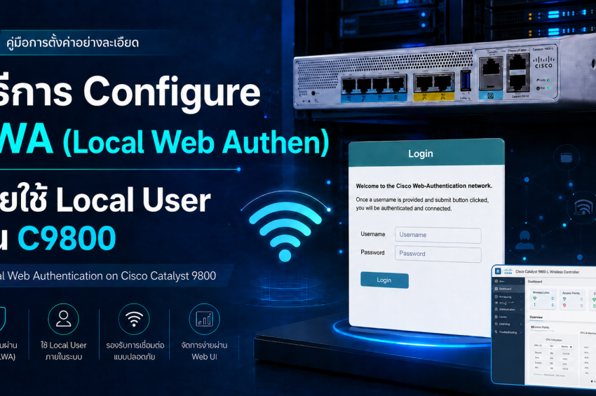 วิธีการ Configure LWA (Local Web Authen) โดยใช้ Local User บน C9800