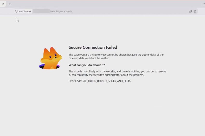 หลัง Upgrade Firmware หน้า GUI Cisco Error SEC_ERROR_REUSED_ISSUER_AND_SERIAL